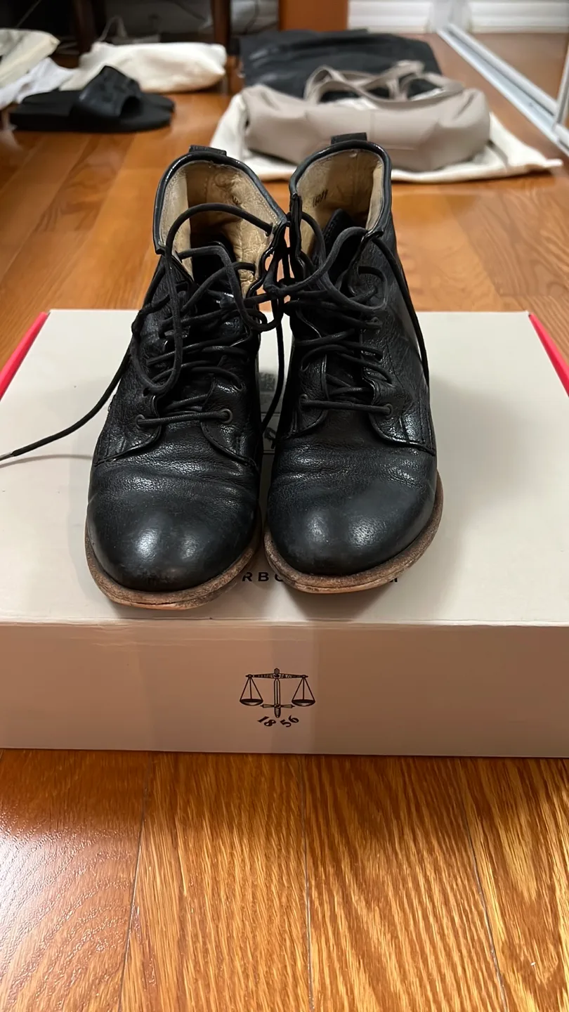 Frye Black Leather Ankle Boots - Size 6 thumbnail