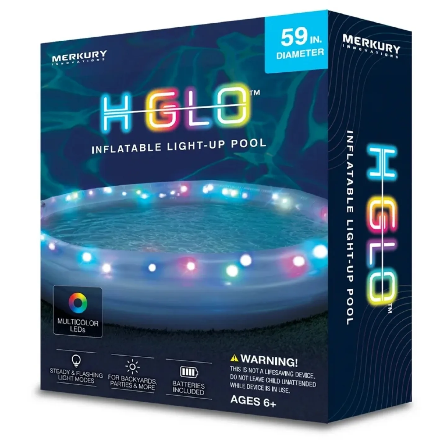 Merkury Innovations HGlo Inflatable Light-Up Pool - New thumbnail