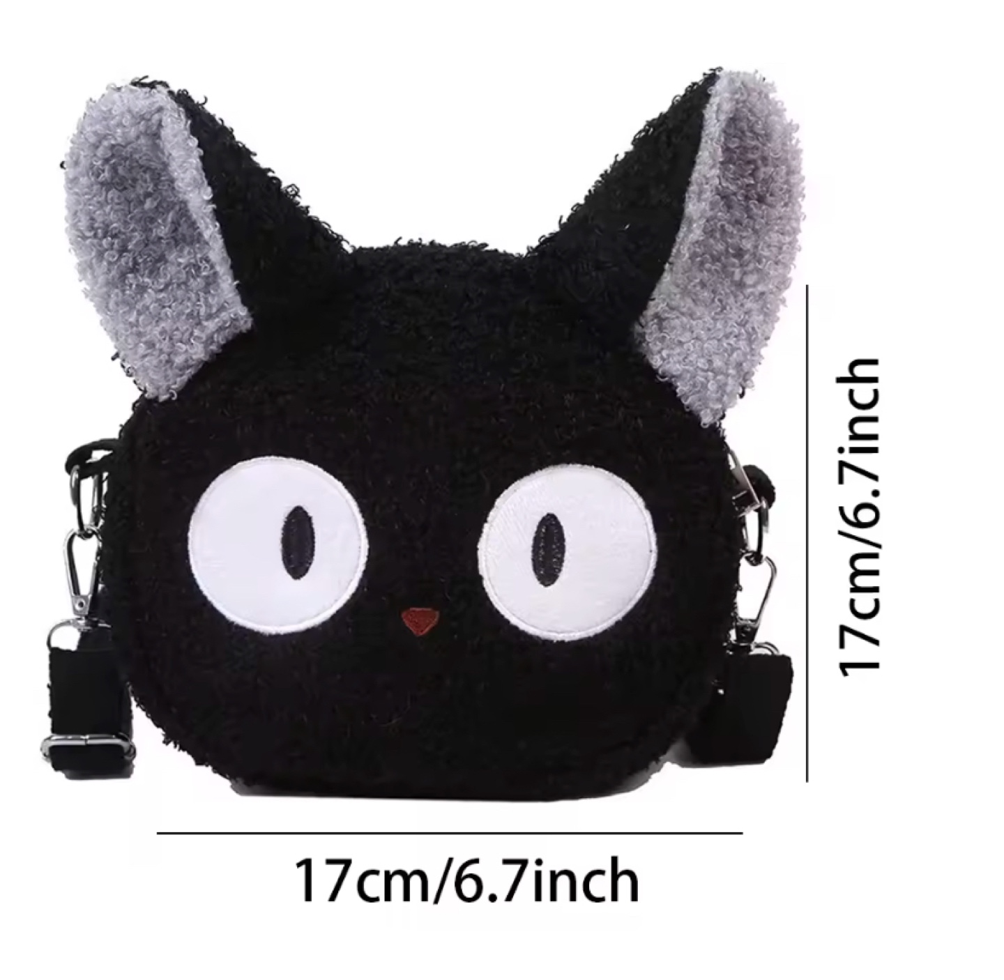 Black cat plush purse crossbody bag - photo 4