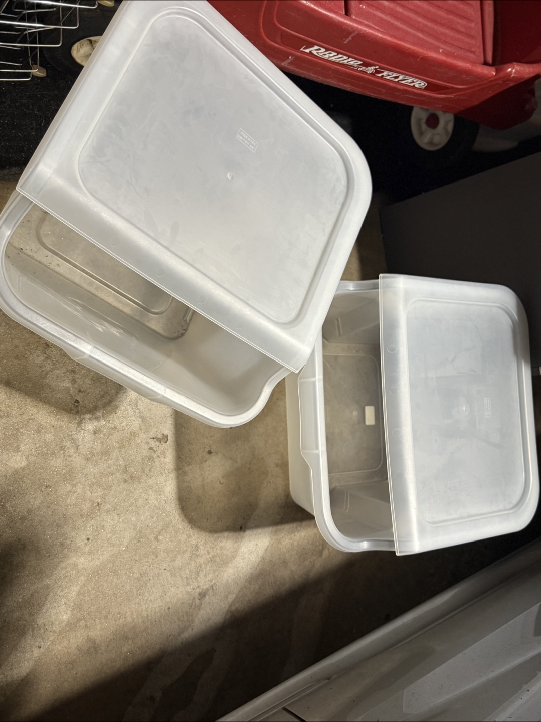Clear Plastic Storage Bins with Lids - Set of 2 - photo 2