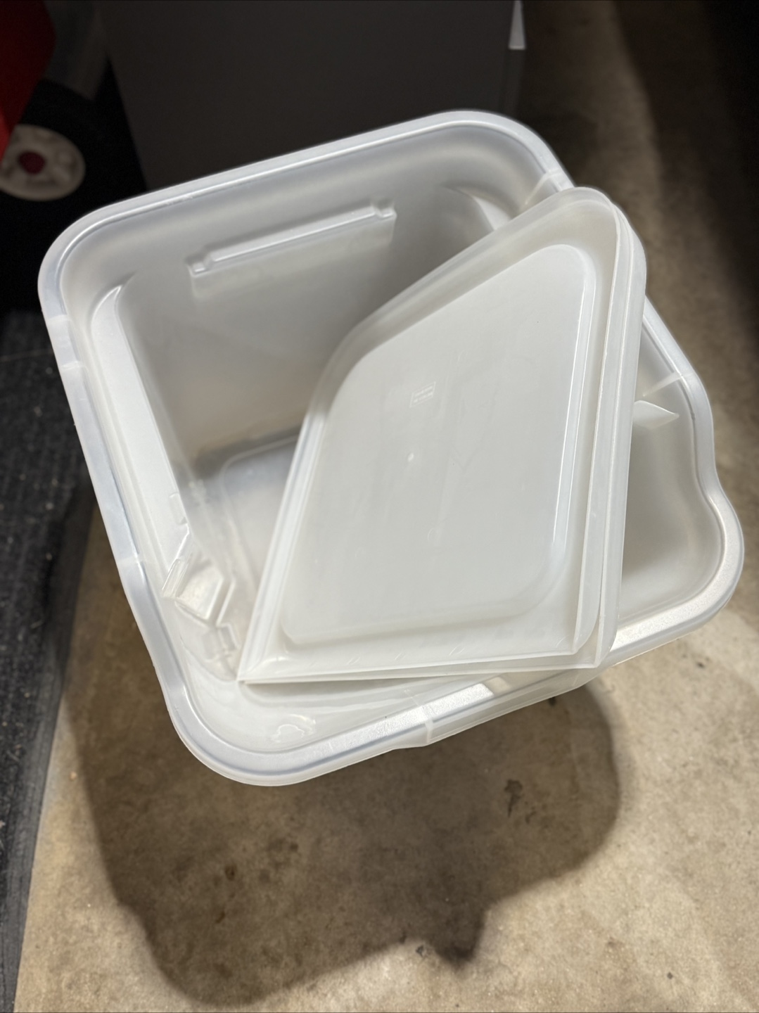 Clear Plastic Storage Bins with Lids - Set of 2 - photo 4