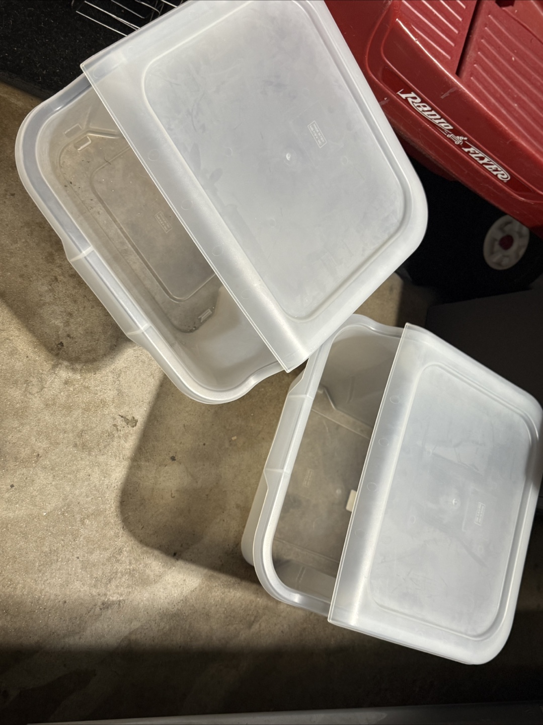 Clear Plastic Storage Bins with Lids - Set of 2