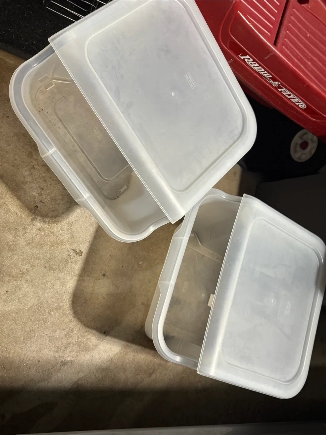 Clear Plastic Storage Bins with Lids - Set of 2 thumbnail
