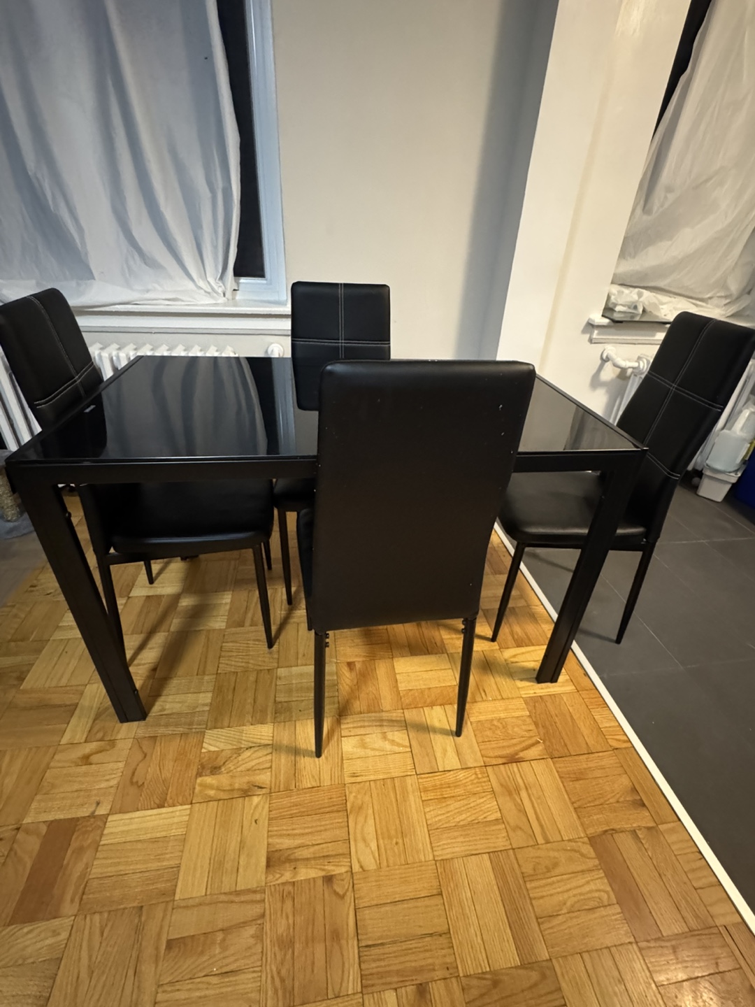 Black Dining Table with 4 Chairs - photo 2