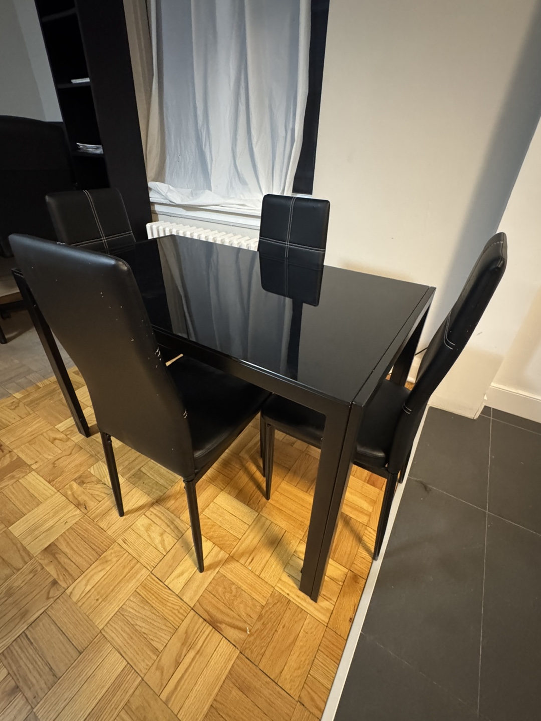 Black Dining Table with 4 Chairs - photo 3