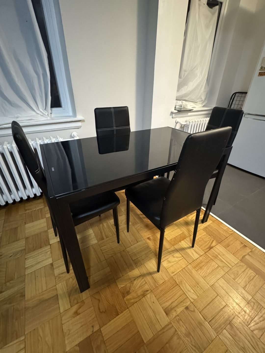Black Dining Table with 4 Chairs