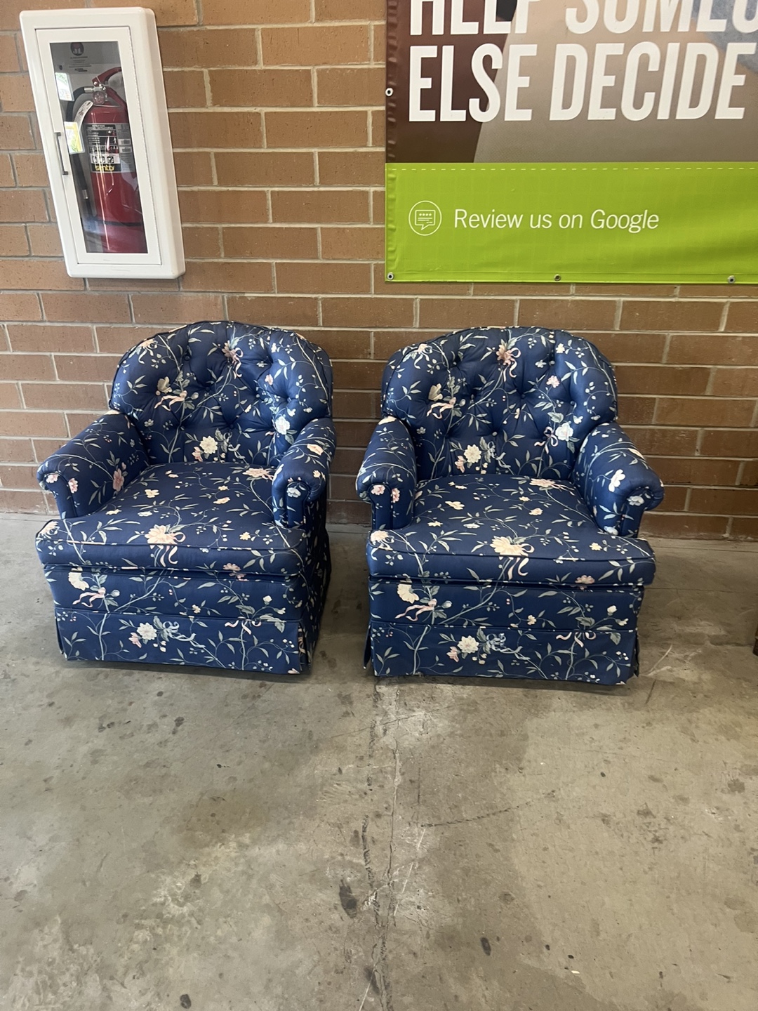 Floral Pattern Armchairs - Set of 2