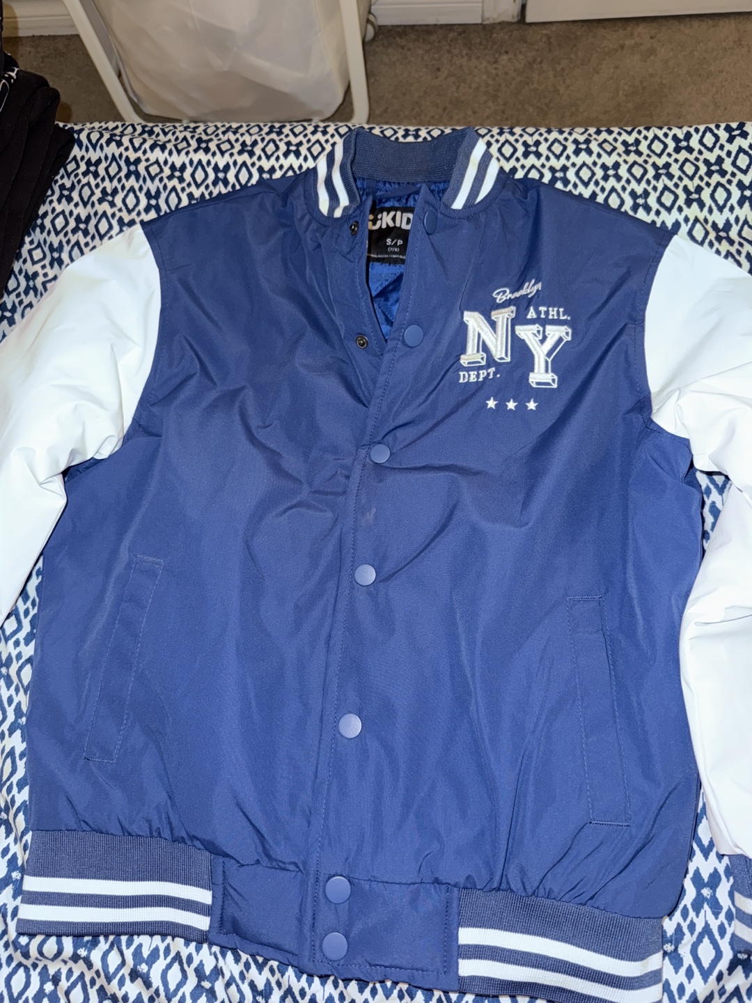 UKIDS S/P (7/8) Blue & White Varsity Jacket - photo 3