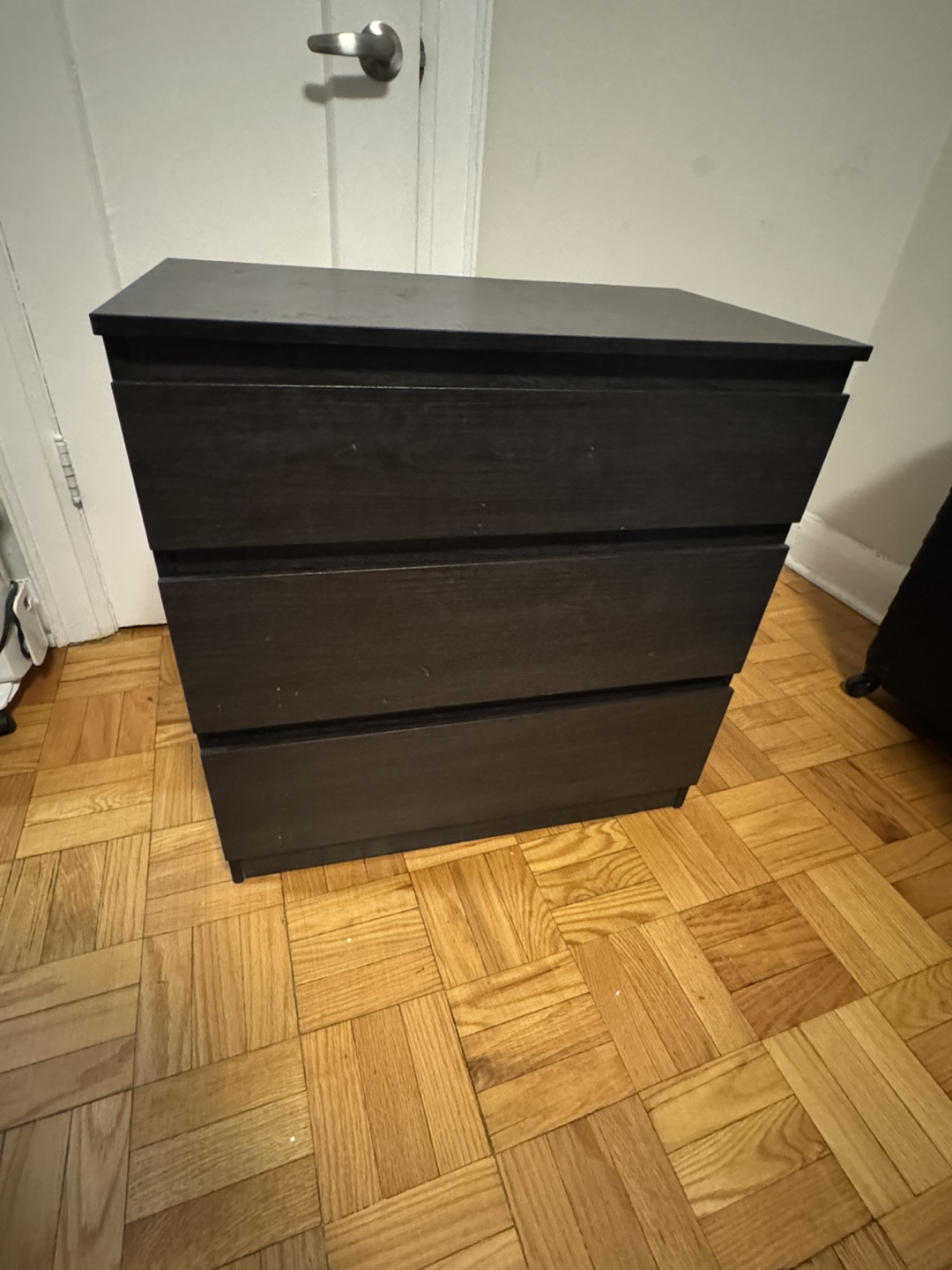 IKEA Malm 3-Drawer Dresser - Black-Brown