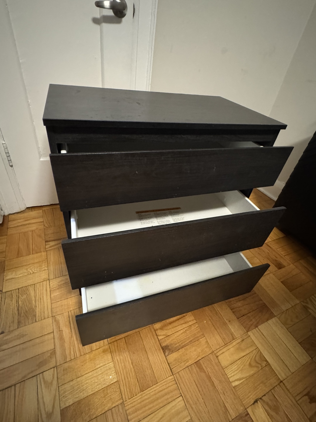 IKEA Malm 3-Drawer Dresser - Black-Brown - photo 2