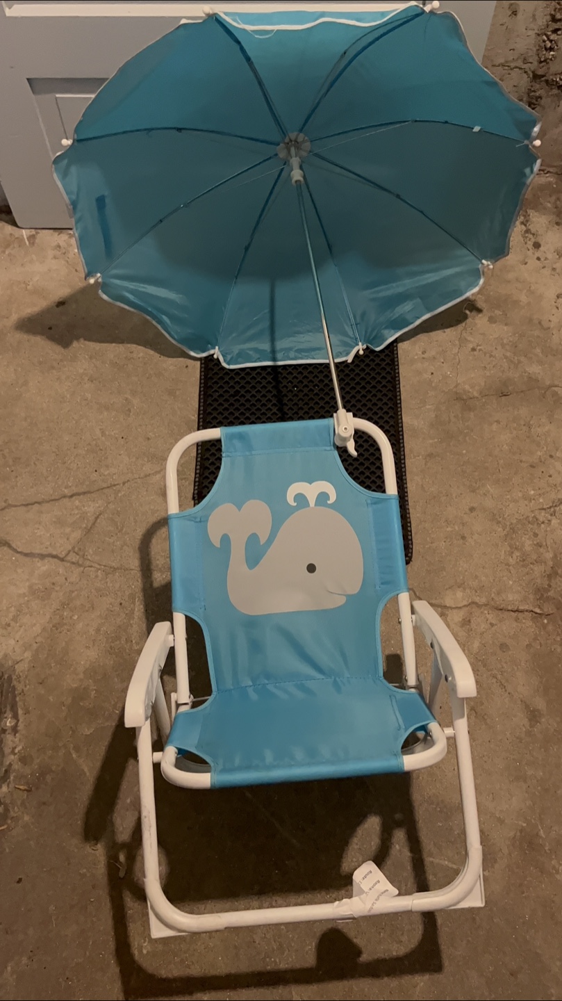 Kids Outdoor Folding Beach Chair With Umbrella - photo 3