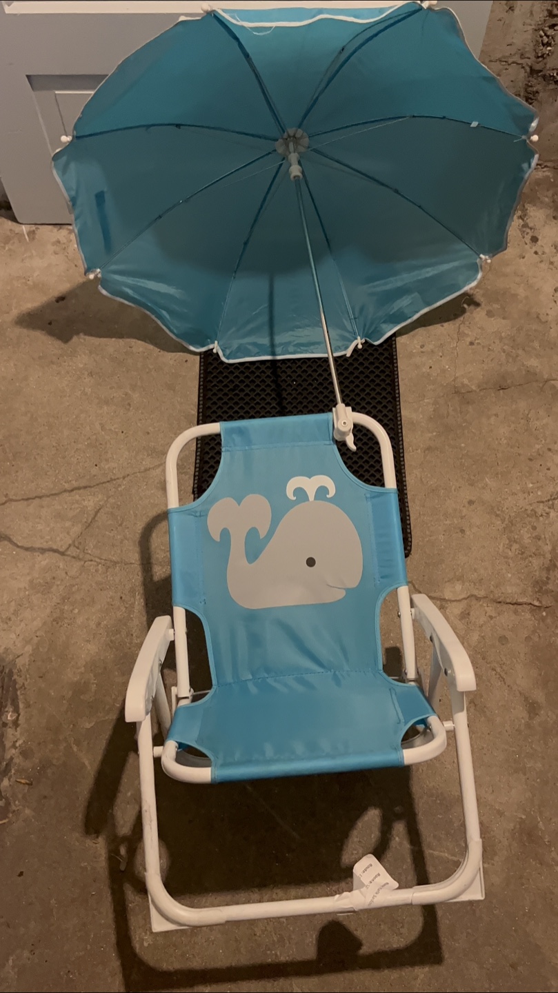 Kids Outdoor Folding Beach Chair With Umbrella - photo 2
