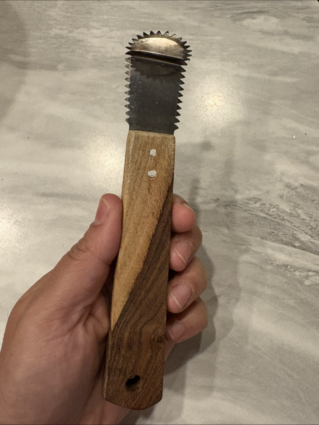 Coconut Scraper with Wooden Handle