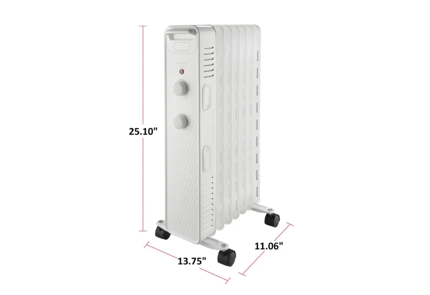 NOMA Oil-Filled Heater - White with adjustable thermostat image indicator(6)