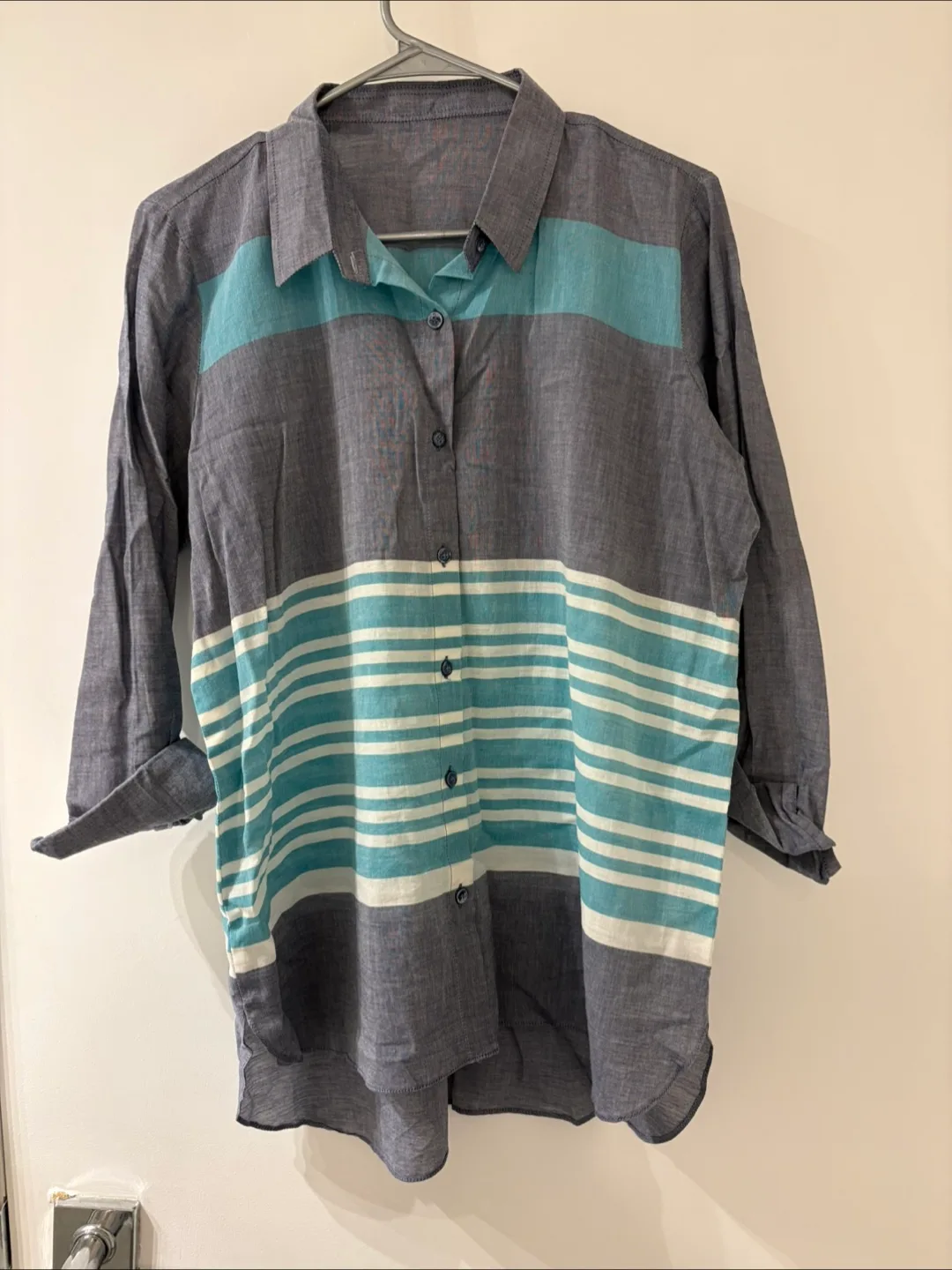Striped Button-Up Shirt (women size M) thumbnail