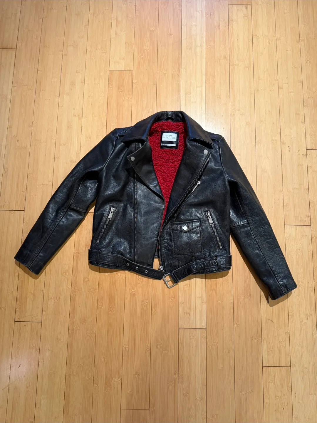 Urban Outfitters Black Leather Jacket XS thumbnail