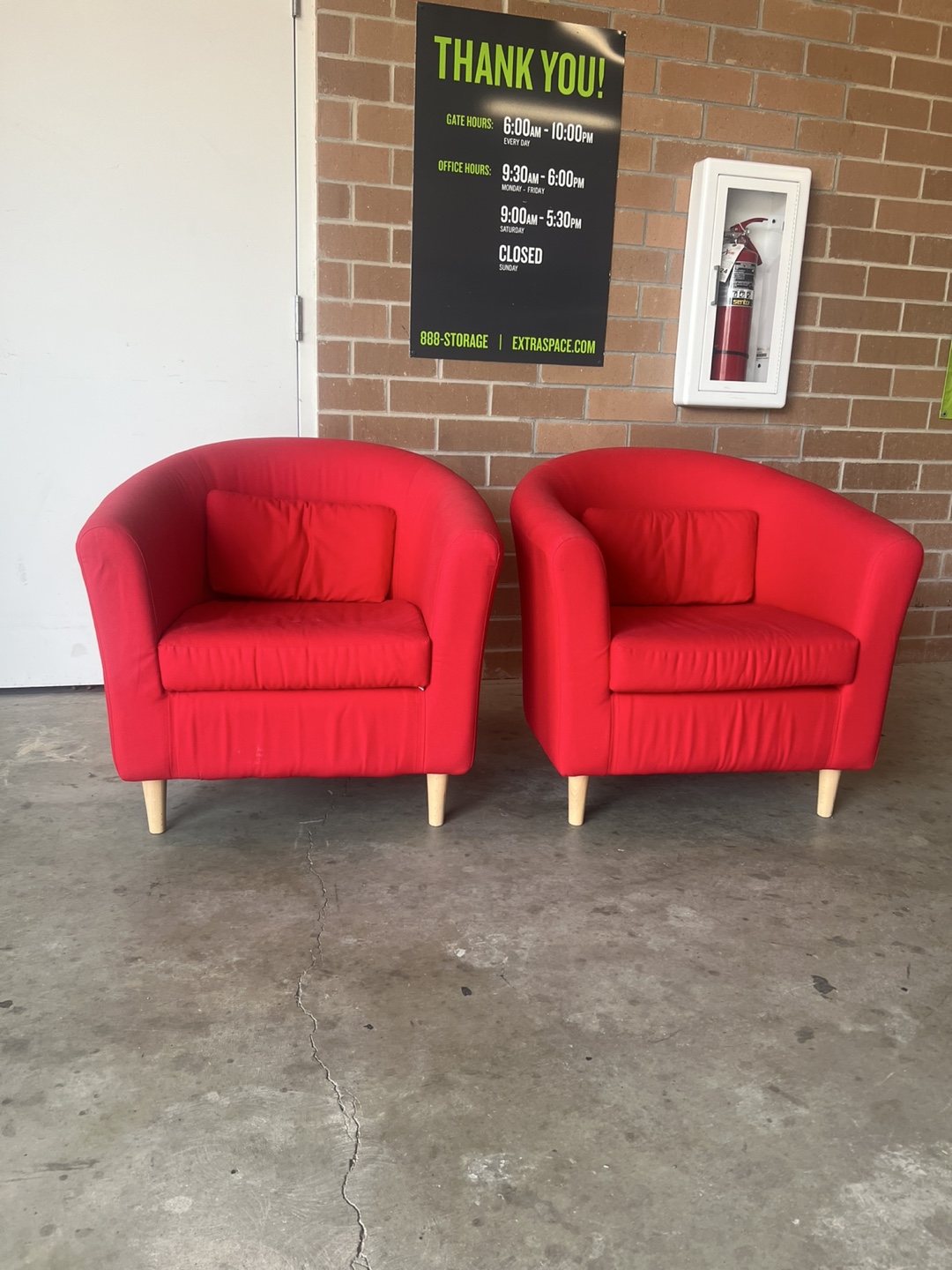 Pair of Red Armchairs