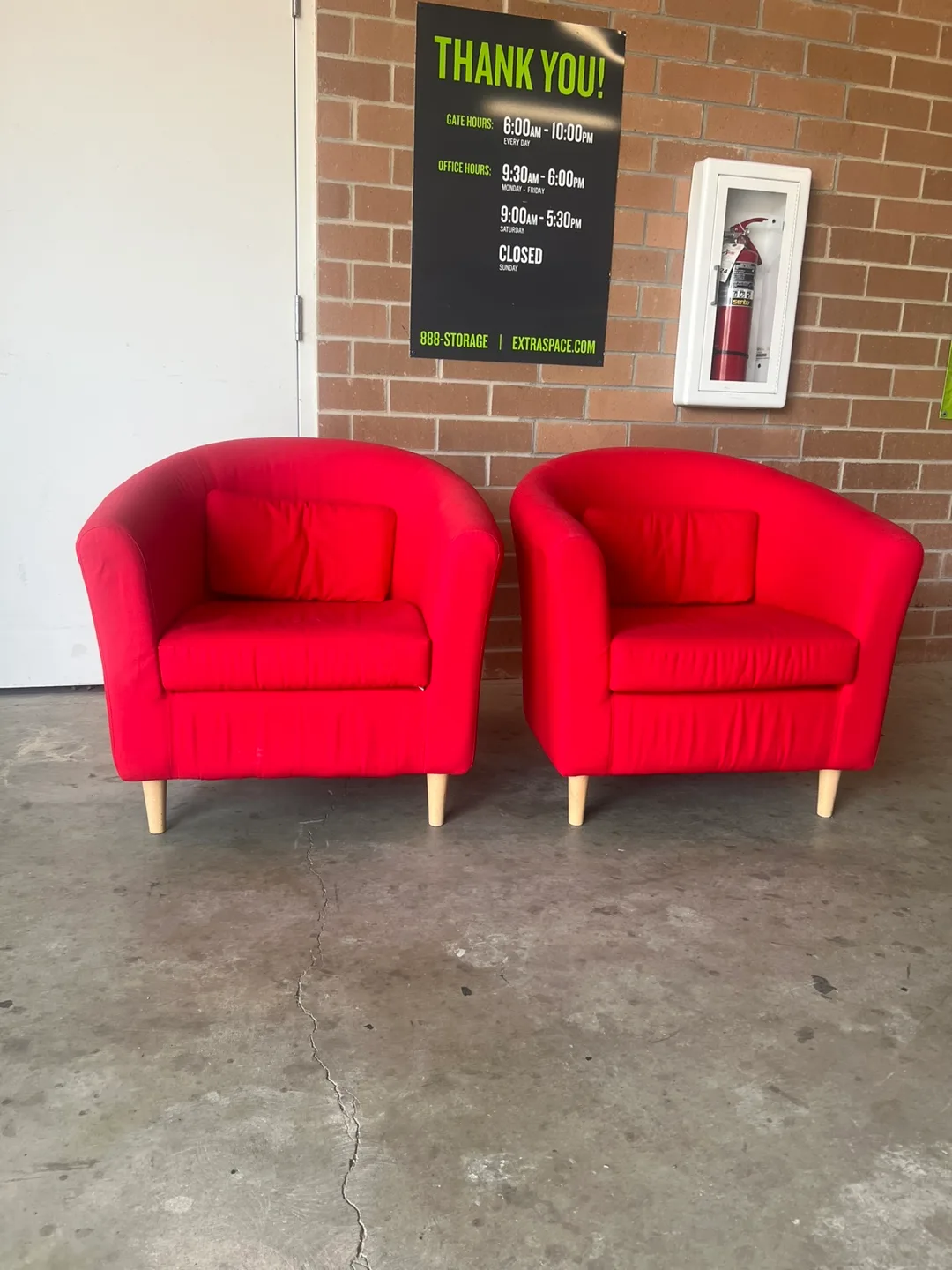 Pair of Red Armchairs thumbnail