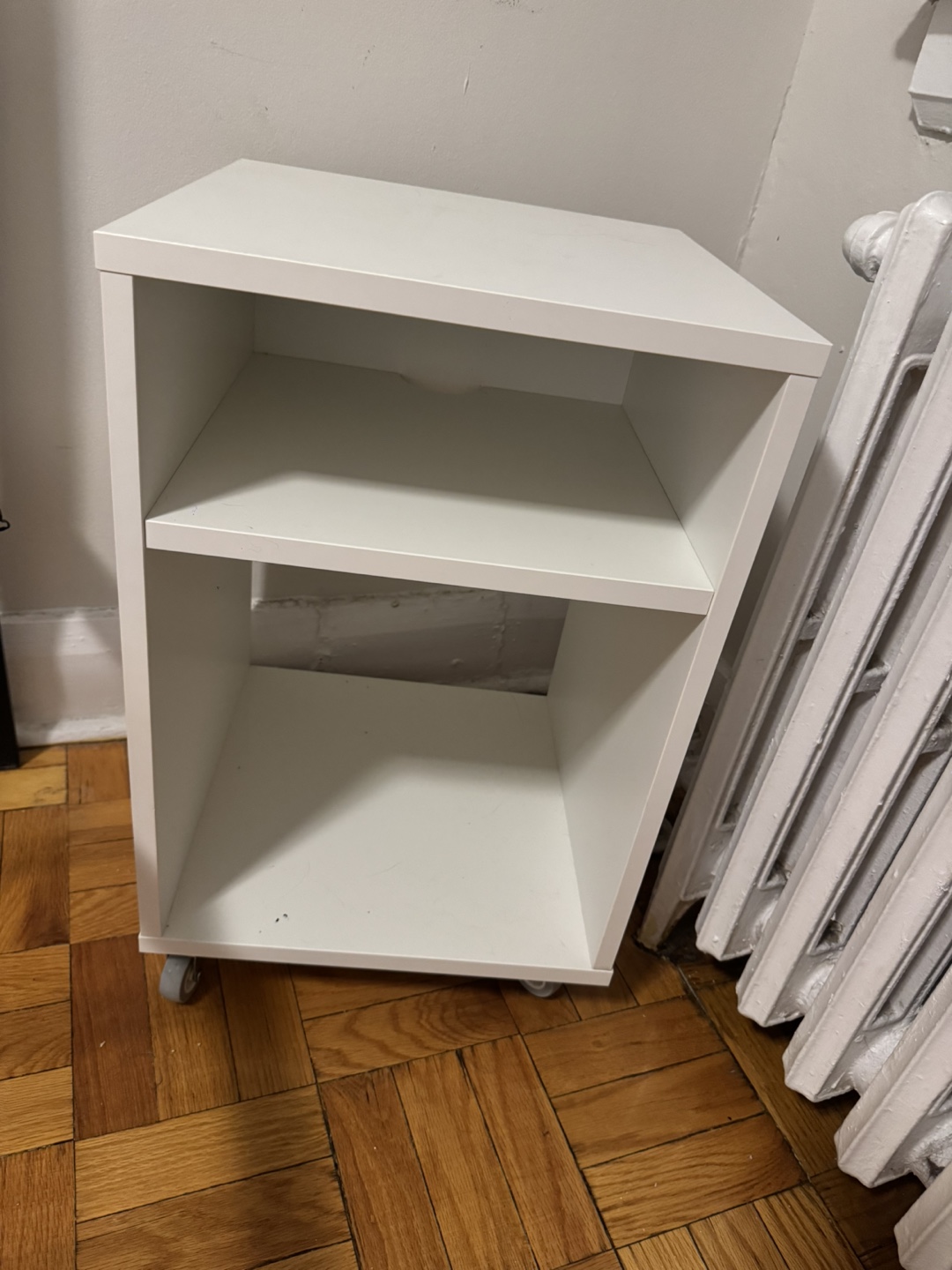 White Rolling Shelf Unit