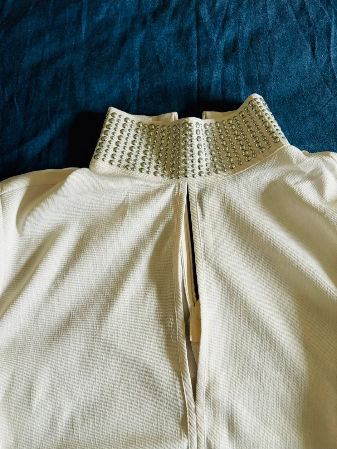 Brand new H&M  Cream Embellished Blouse - Size S image indicator(3)