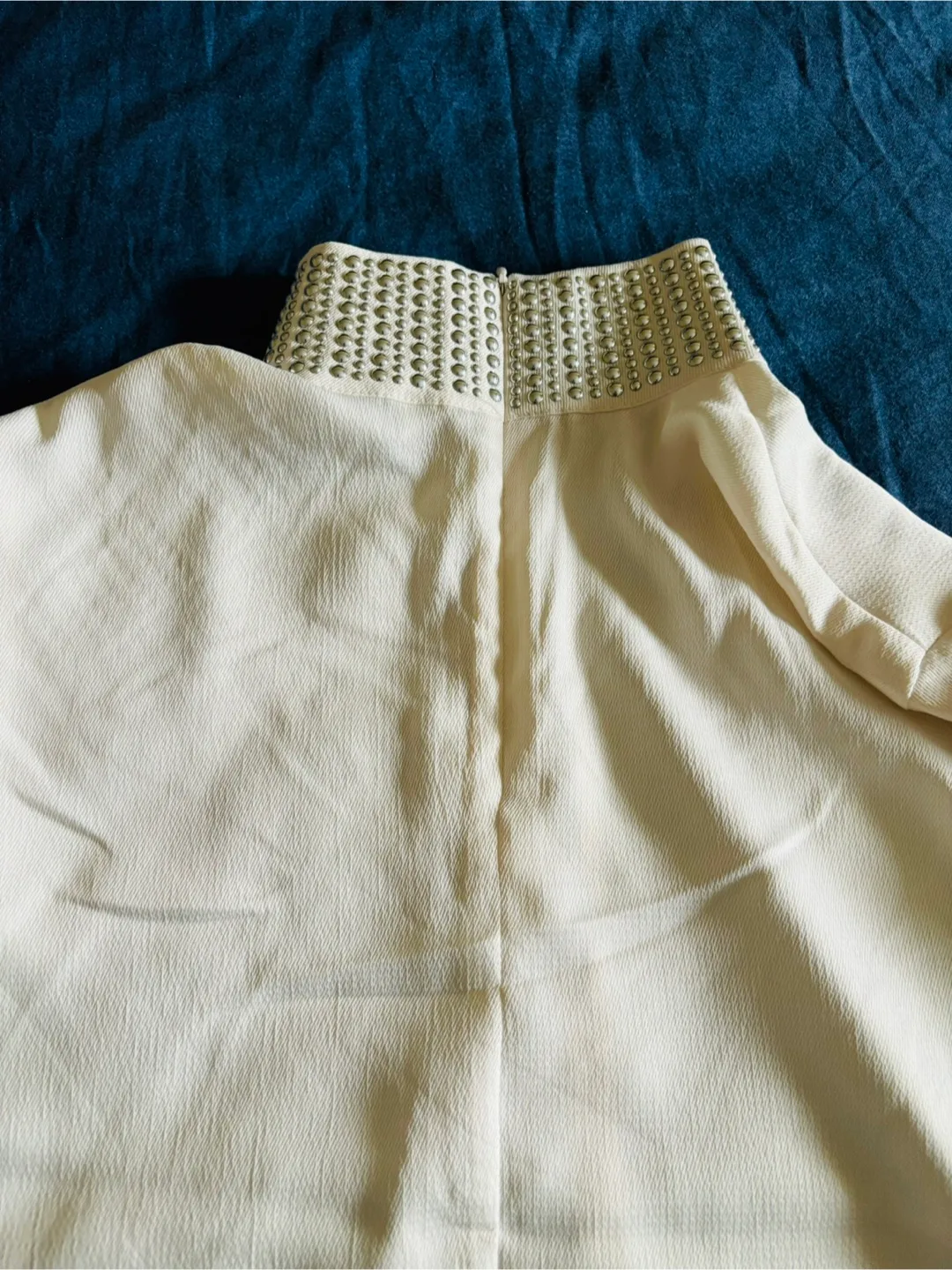 Brand new H&M  Cream Embellished Blouse - Size S image indicator(5)