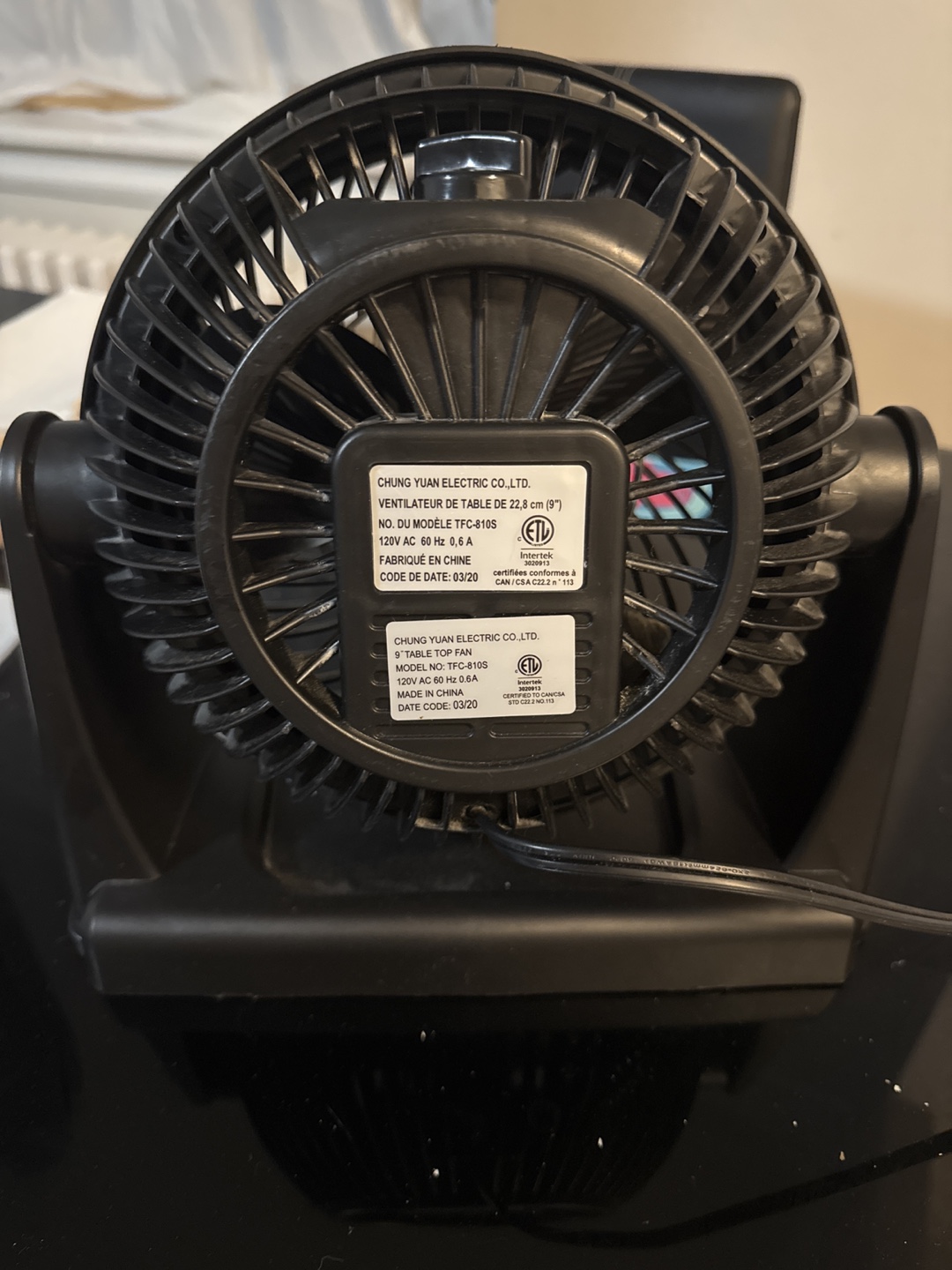 Table Top Fan - Black 9” - photo 3