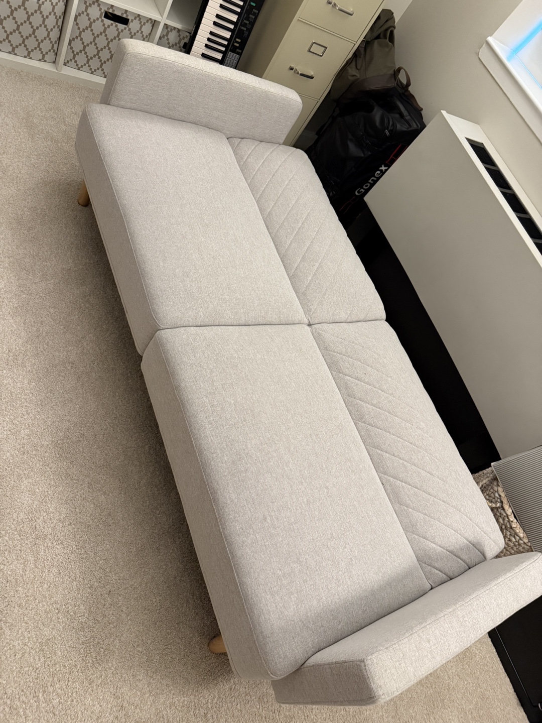 Light Gray Sofa Futon - photo 3