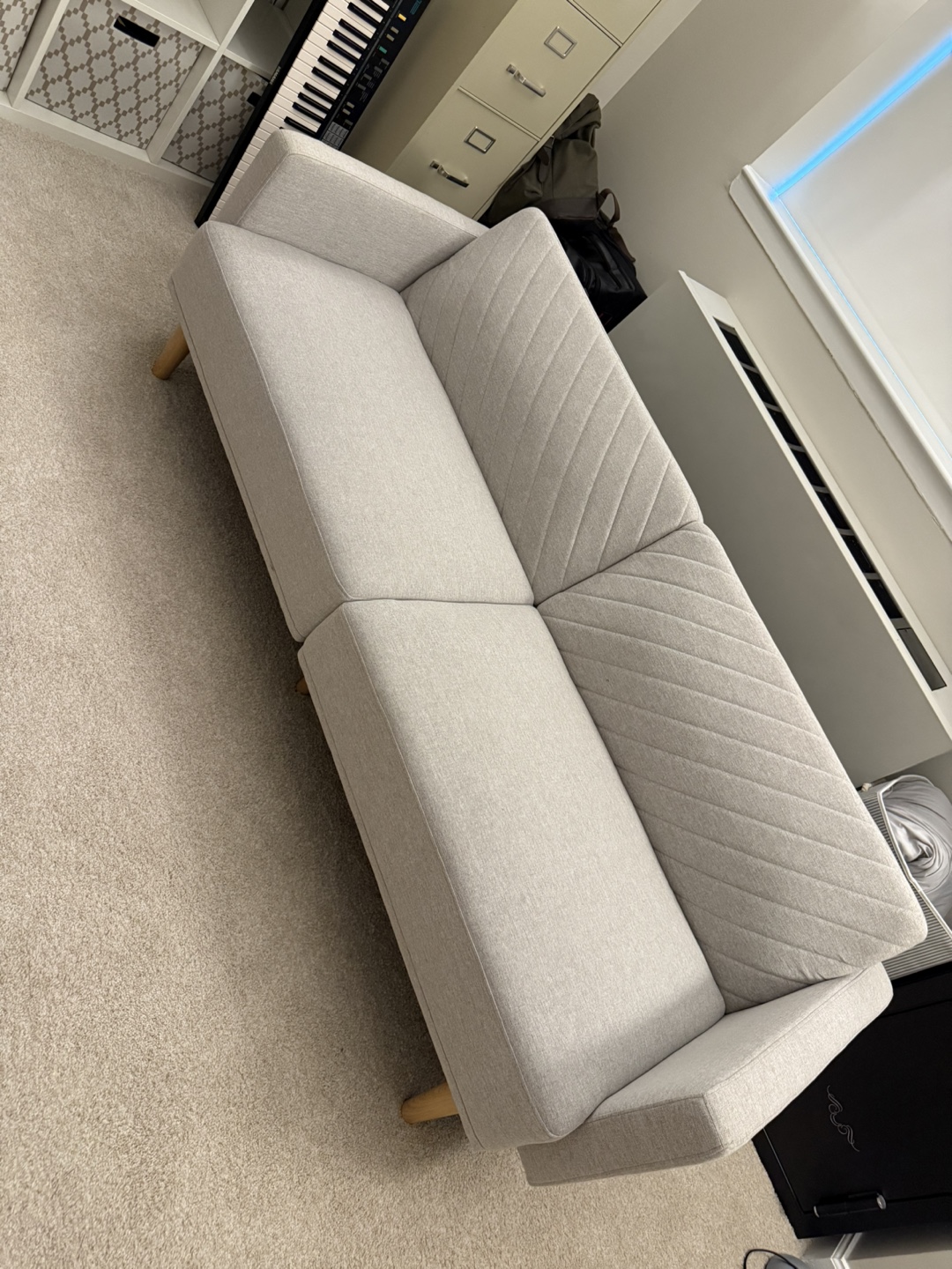 Light Gray Sofa Futon - photo 2