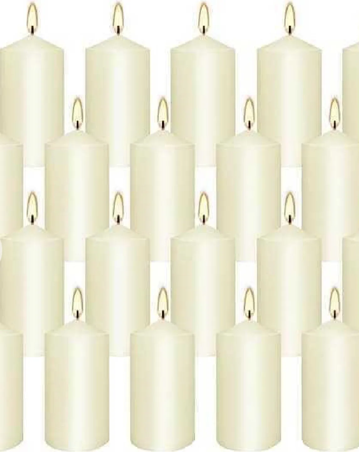 Set of 20 Ivory Pillar Candles - New thumbnail