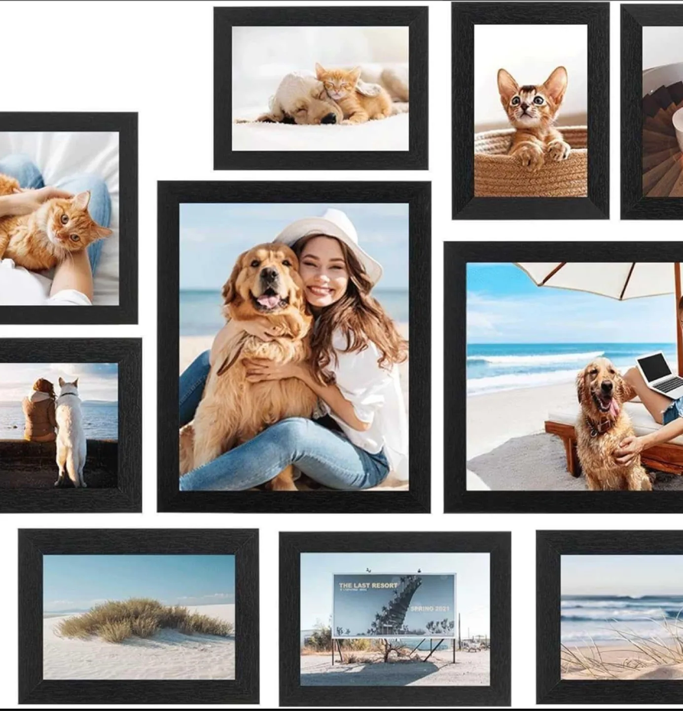 New SANGMUCEN 10 Picture Frames, Black ZXK001H thumbnail