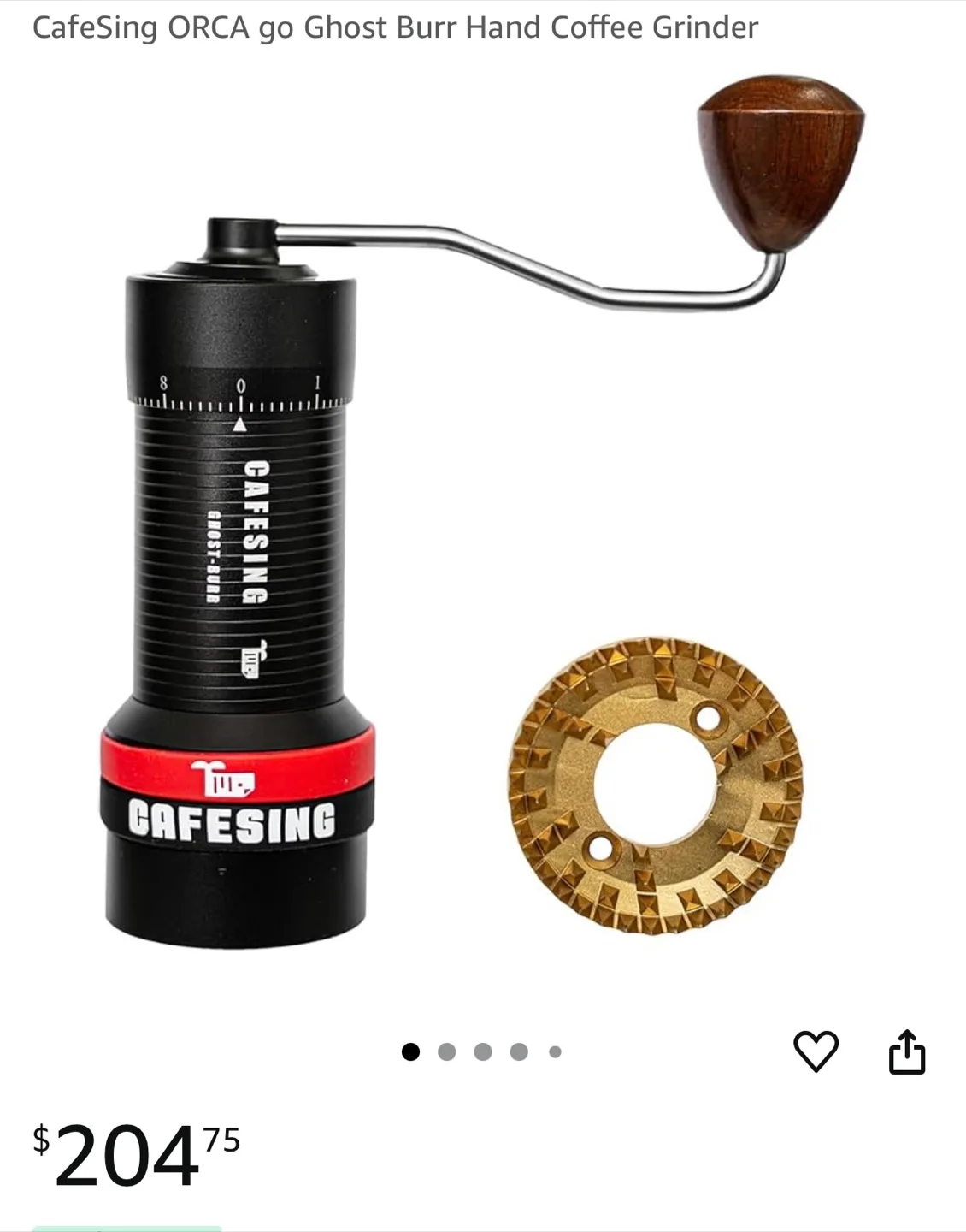 CAFESING ORCA go Ghost Burr Hand Coffee Grinder thumbnail