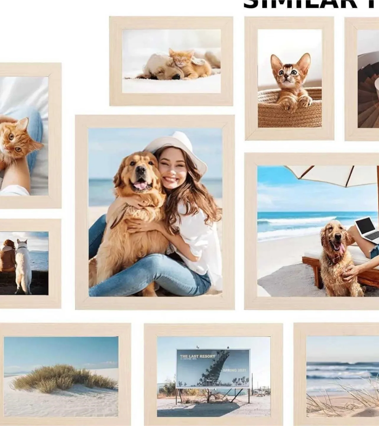 New SANGMUCEN 10 Picture Frame Set, Rustic Green thumbnail