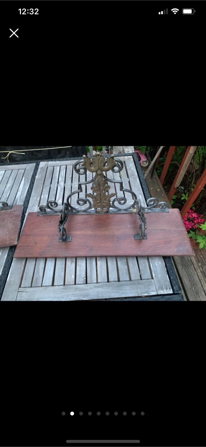 2 Piece Antique Dark wood Shelves and Horse Books Stand image indicator(2)