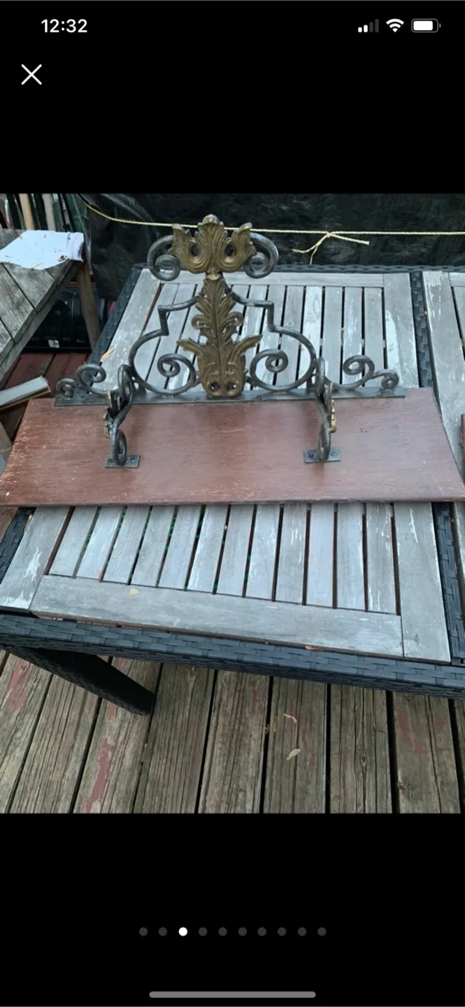 2 Piece Antique Dark wood Shelves and Horse Books Stand image indicator(3)