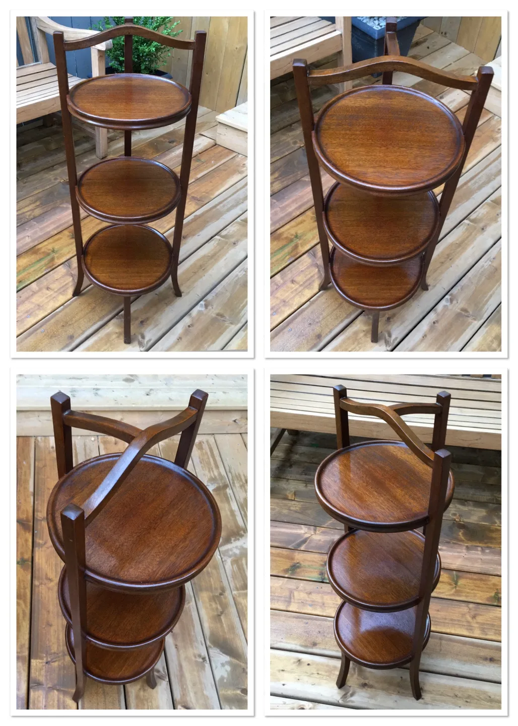 ⭐️ONE Vintage solid mahogany 3 tier stand(Circa 1930’s) image indicator(5)