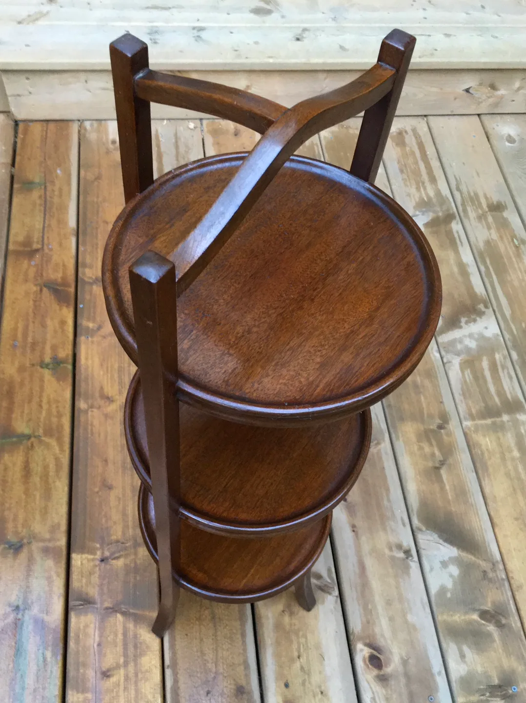 ⭐️ONE Vintage solid mahogany 3 tier stand(Circa 1930’s) image indicator(4)