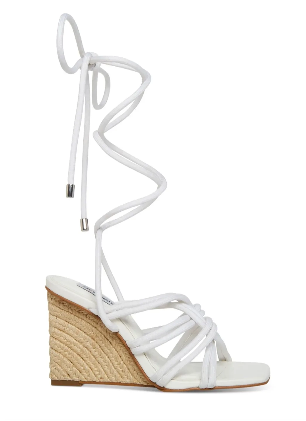 Steve Madden Rafa White Espadrille Wedge Sandals thumbnail