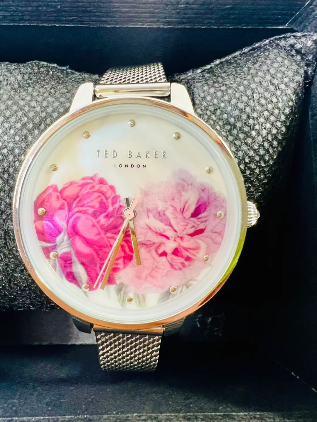 Ted Baker London Floral Watch with Mesh Strap thumbnail
