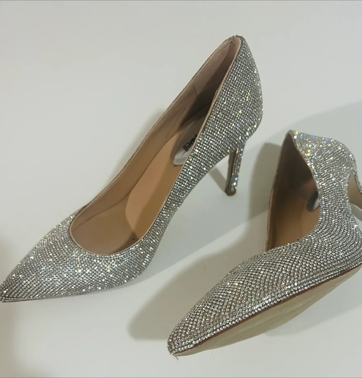 Jeffrey Campbell Silver Rhinestone Heels, Size 7 thumbnail