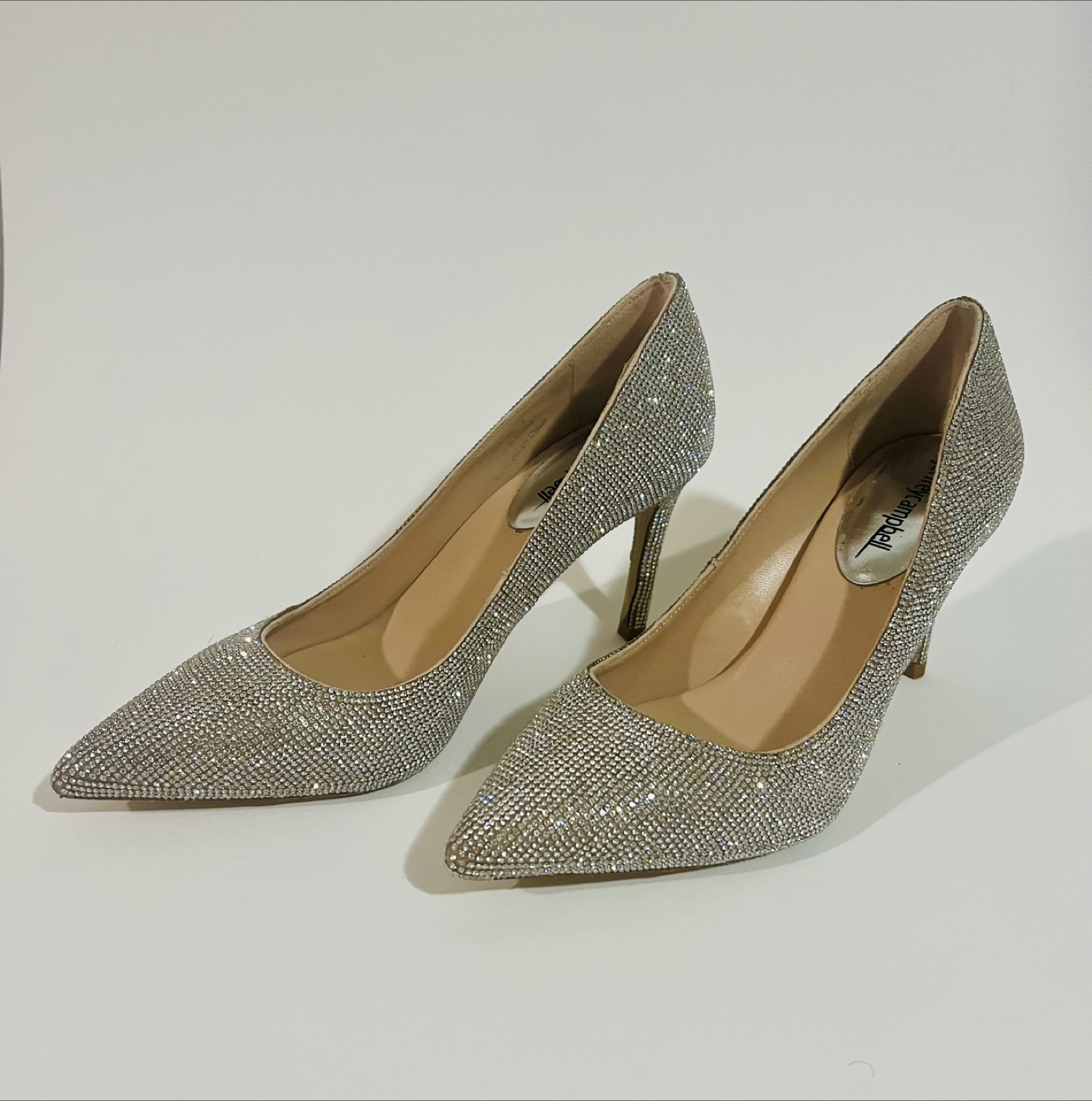 Jeffrey Campbell Silver Rhinestone Heels, Size 7 - photo 2