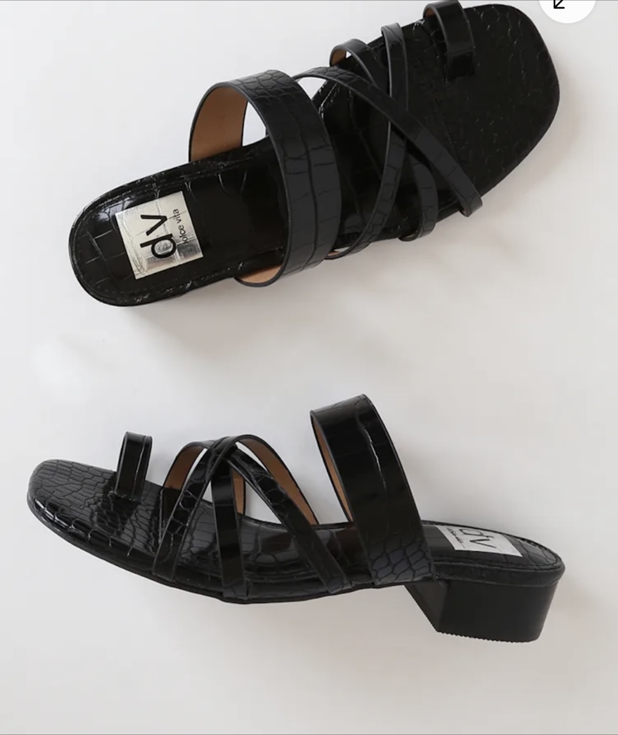 Dolce Vita Wendel Black Crocodile Sandals