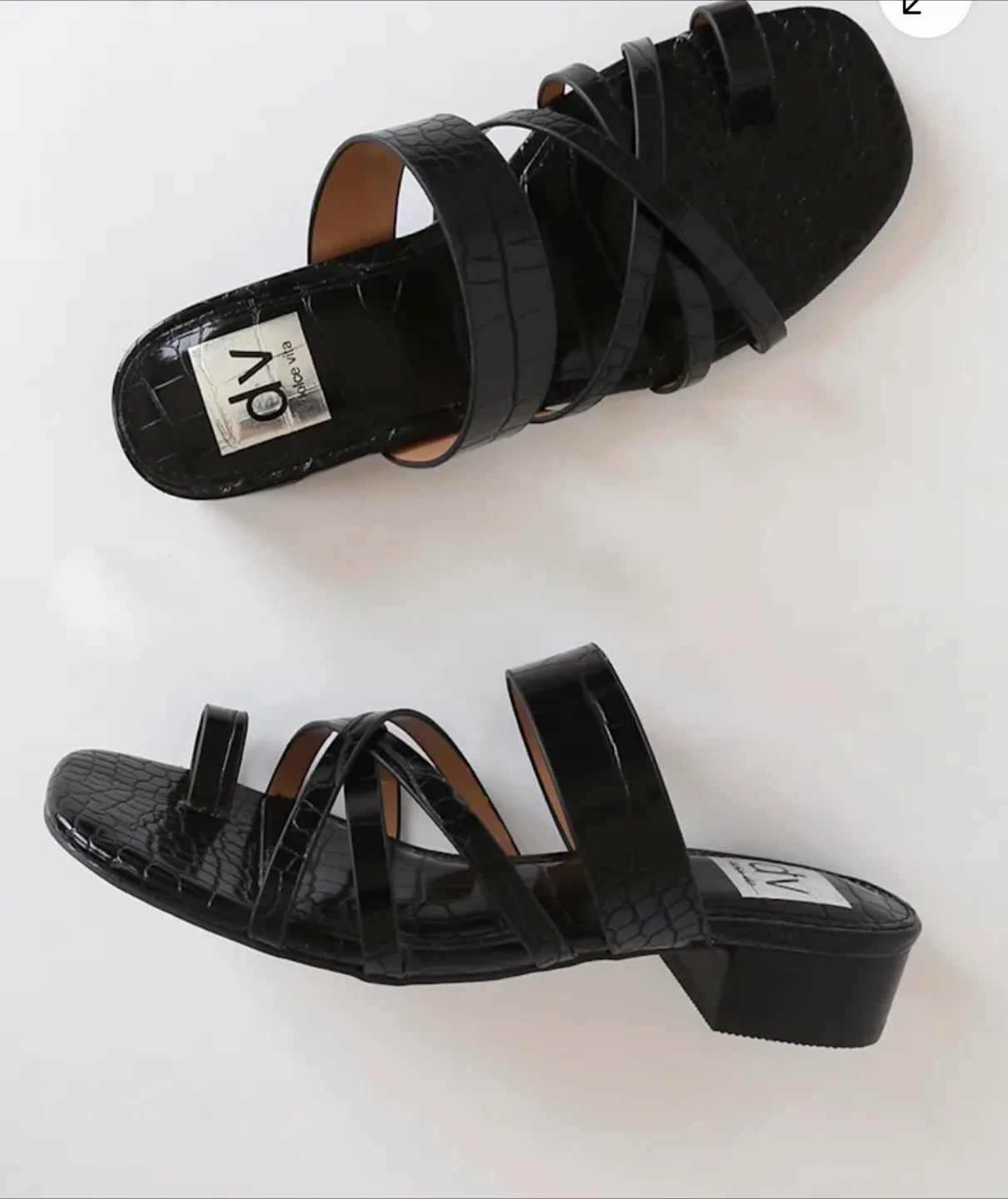 Dolce Vita Wendel Black Crocodile Sandals thumbnail