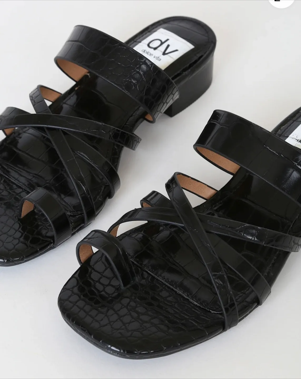 Dolce Vita Wendel Black Crocodile Sandals image indicator(4)