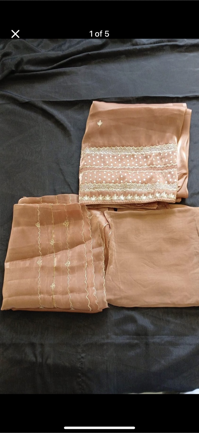 Brown Salwar Kameez Suit unstitched