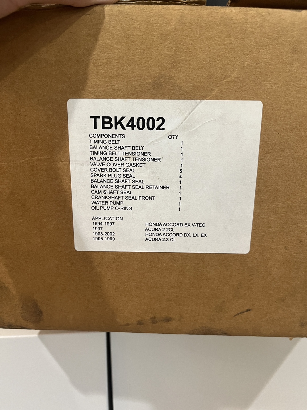 Honda/Acura Engine Timing Belt Kit TBK4002 - photo 4