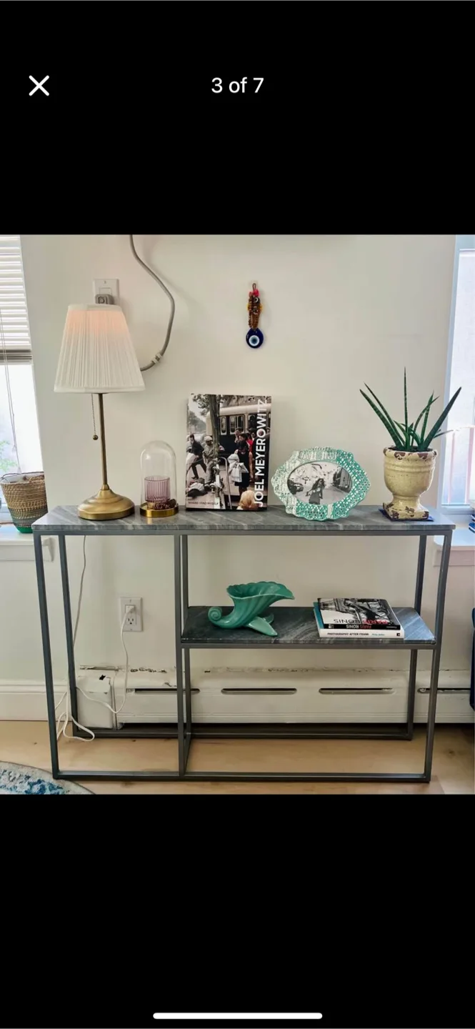 Gray Granite Top Console Table thumbnail