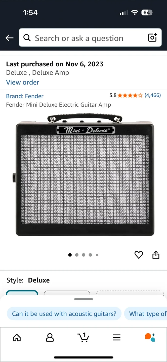 Fender Mini Deluxe Amp with LiuTian 10ft Guitar Cable image indicator(3)