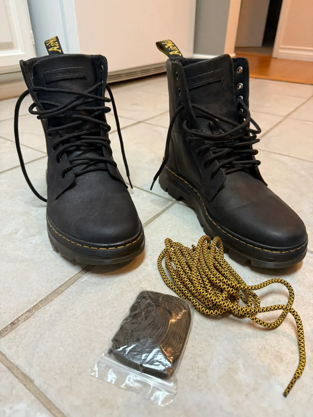Dr. Martens Black Leather Boots, Size 9 US thumbnail