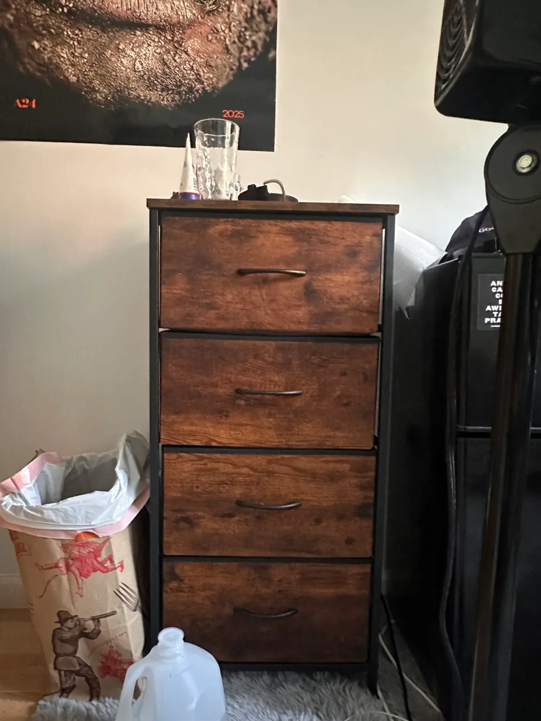 VASAGLE 4-Drawer Brown Wood Chest thumbnail