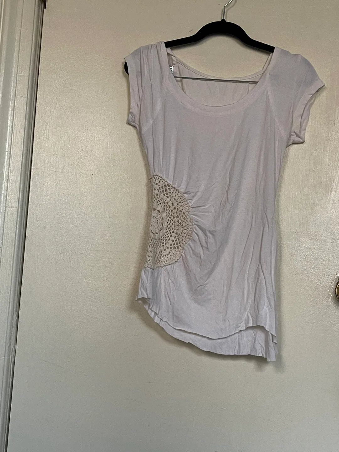 White T-shirt with Crochet Detail thumbnail